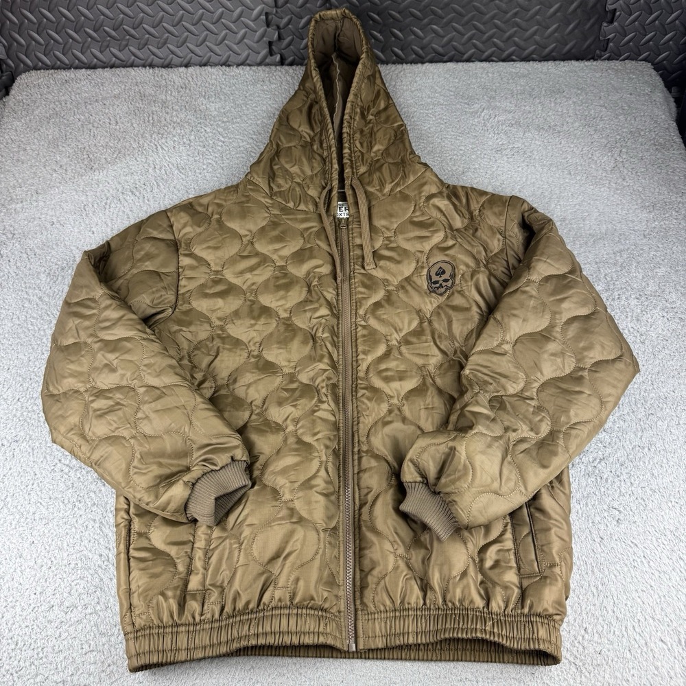 Zero Foxtrot Brown Quilted Woobie Hoodie Pullover Military Mens Size Large
